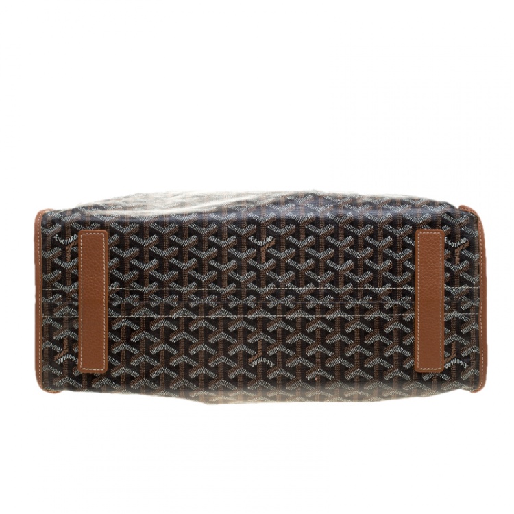 Pre Owned Goyard Brown/Cognac Coated Canvas Hardy Tote PM