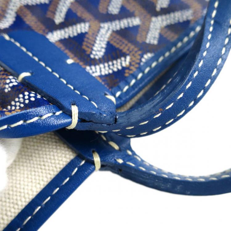 Pre Owned Goyard Blue Canvas Saint Louis Tote PM