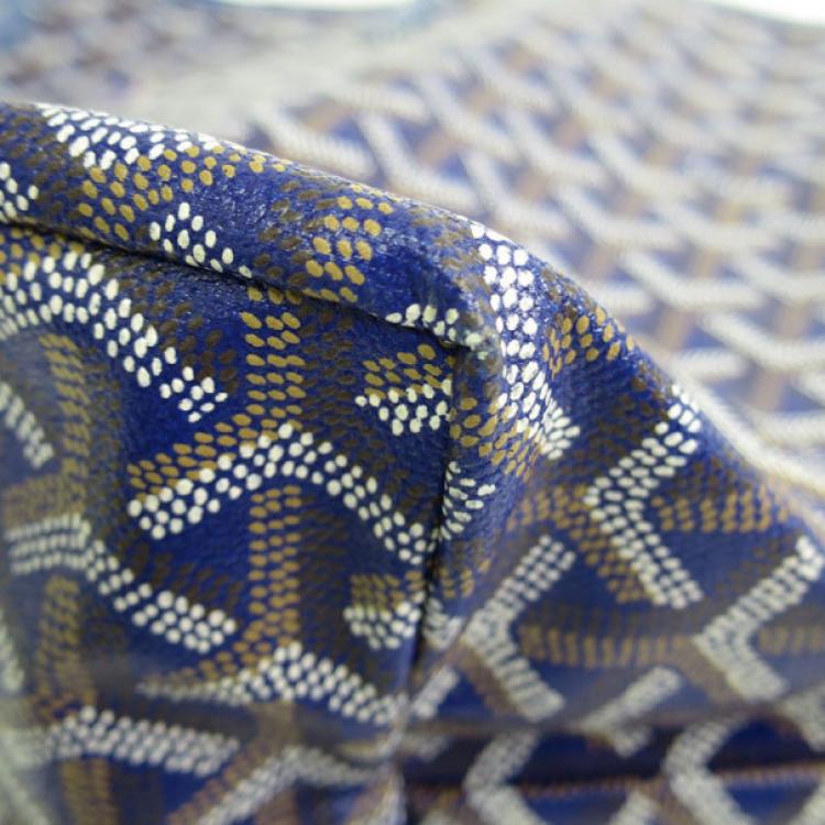 Pre Owned Goyard Blue Canvas Saint Louis Tote PM