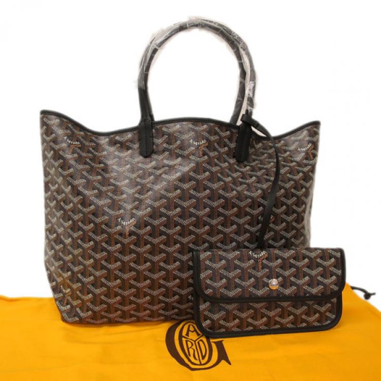 Pre Owned Goyard Black Canvas Saint Louis Tote PM
