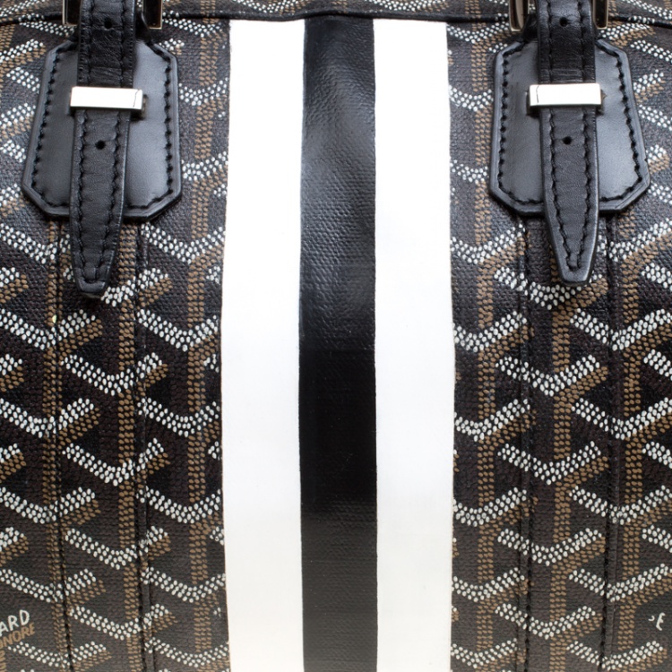 Pre Owned Goyard Black Chevron Coated Canvas Croisiere 40 Satchel