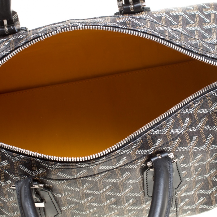 Pre Owned Goyard Black Chevron Coated Canvas Croisiere 40 Satchel