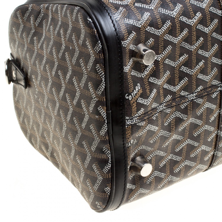 Pre Owned Goyard Black Chevron Coated Canvas Croisiere 40 Satchel