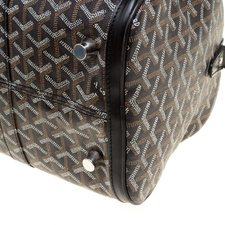 Pre Owned Goyard Black Chevron Coated Canvas Croisiere 40 Satchel