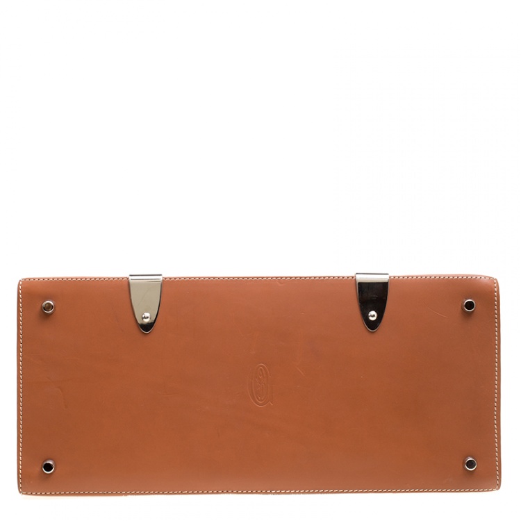 Pre Owned Goyard Brown/Cognac Coated Canvas and Leather Saigon Top Handle Bag