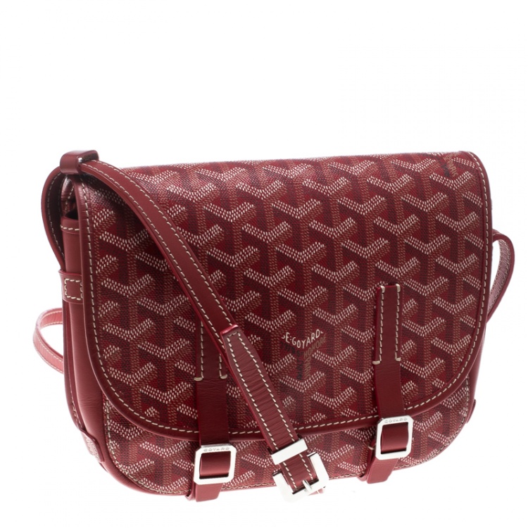 مملوكة مسبقًا Goyard Red Chevron Print Coated Canvas Belvedere PM Bag