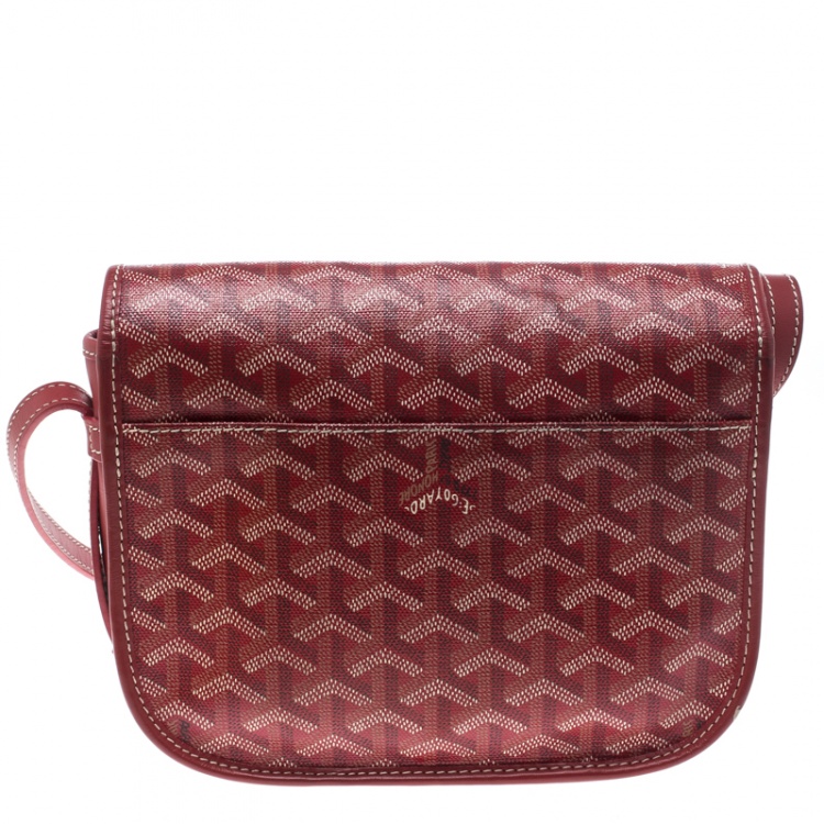 مملوكة مسبقًا Goyard Red Chevron Print Coated Canvas Belvedere PM Bag