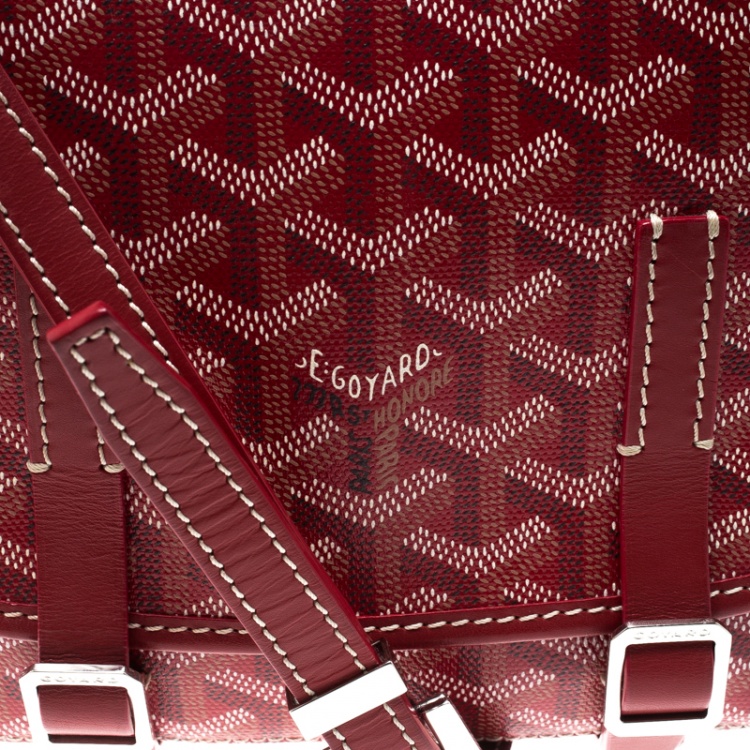 مملوكة مسبقًا Goyard Red Chevron Print Coated Canvas Belvedere PM Bag