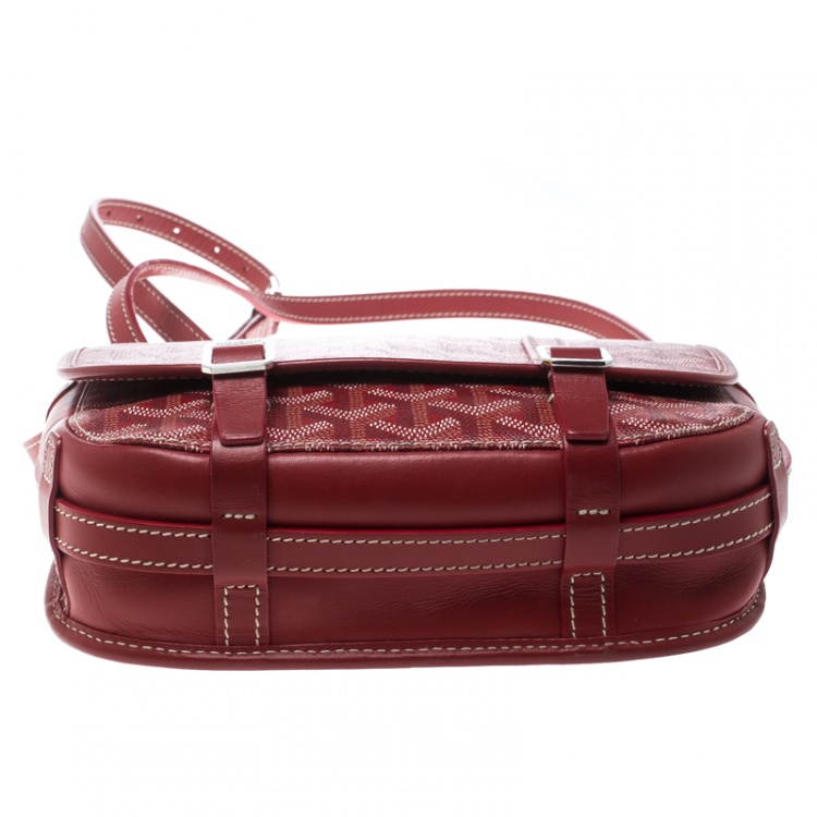 مملوكة مسبقًا Goyard Red Chevron Print Coated Canvas Belvedere PM Bag