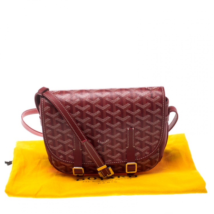 مملوكة مسبقًا Goyard Red Chevron Print Coated Canvas Belvedere PM Bag