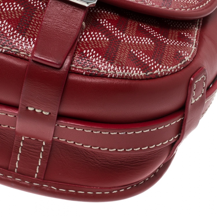مملوكة مسبقًا Goyard Red Chevron Print Coated Canvas Belvedere PM Bag