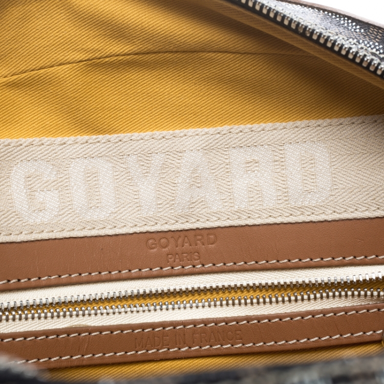 Pre Owned Goyard Brown/Cognac Chevron Print Coated Canvas St. Jeanne MM Bowler Bag