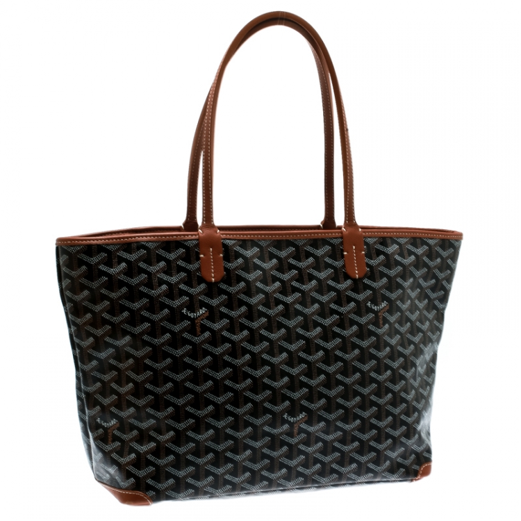 Pre Owned Goyard Brown Coated Canvas Artois Tote