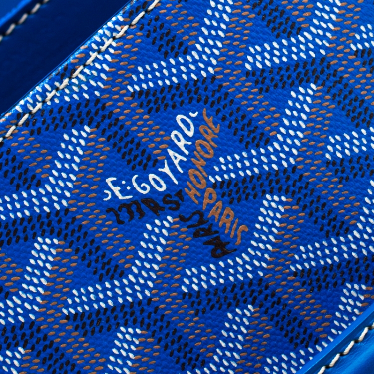 Pre Owned Goyard Blue Coated Canvas and Leather Saigon Top Handle Bag
