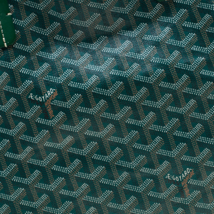 Pre Owned Goyard Green Coated Canvas Saint Louis PM Tote