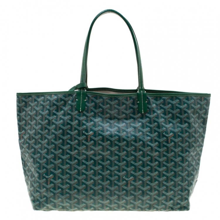 Goyard, Bags, Authentic Goyard St Louis Pm Green Tote Bag With Pouch