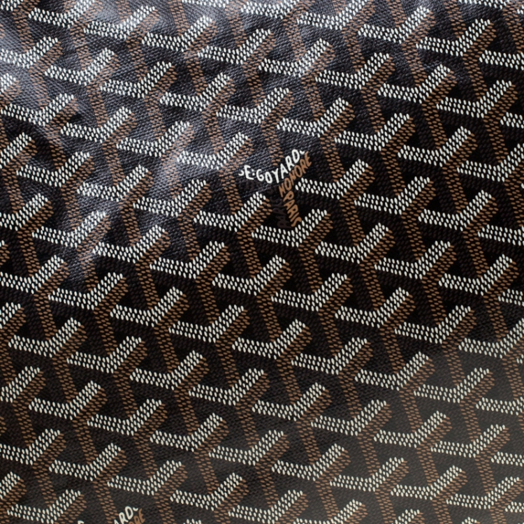 Pre Owned Goyard Tan/Cognac Coated Canvas Hardy Tote PM