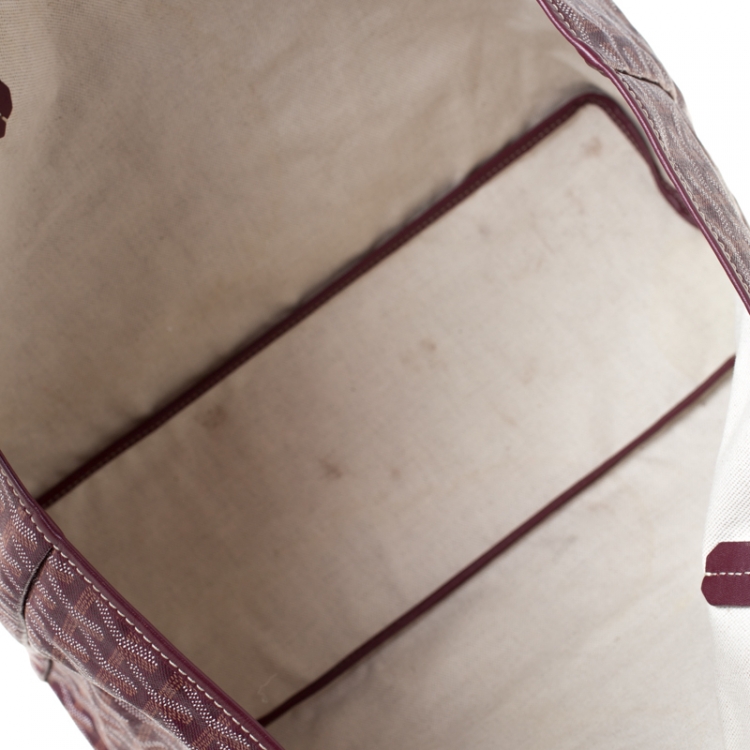 Pre Owned Goyard Burgundy Coated Canvas and Leather Saint Louis Tote