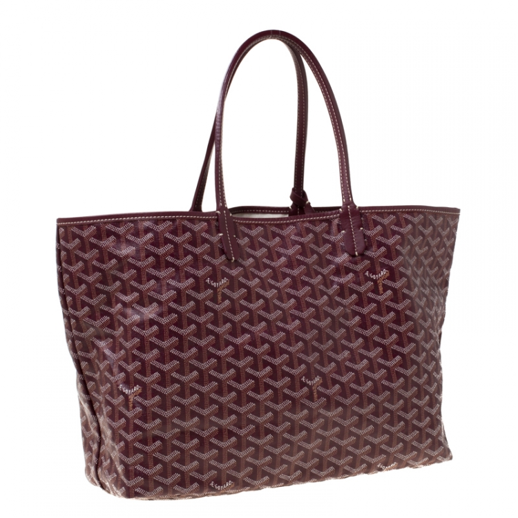 Pre Owned Goyard Burgundy Coated Canvas and Leather Saint Louis Tote