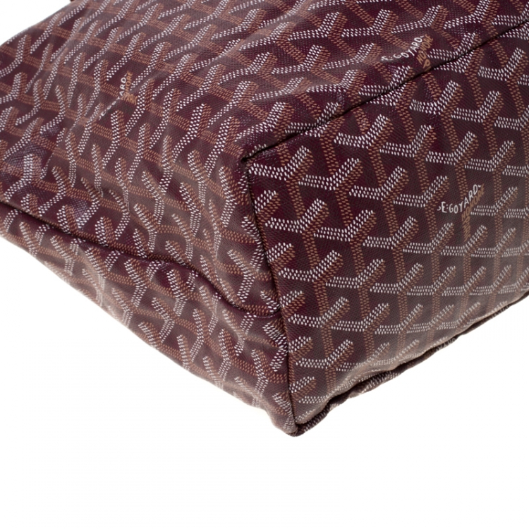 Pre Owned Goyard Burgundy Coated Canvas and Leather Saint Louis Tote
