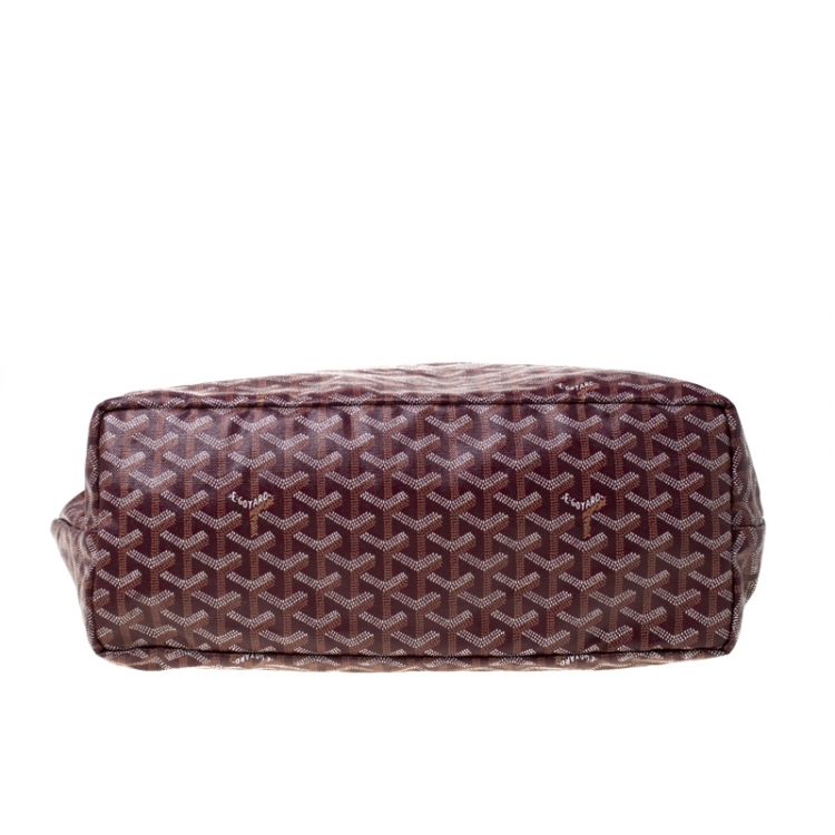 Pre Owned Goyard Burgundy Coated Canvas and Leather Saint Louis Tote