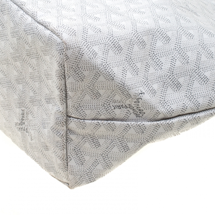 Pre Owned Goyard Saint Louis White Coated Canvas PM Tote 