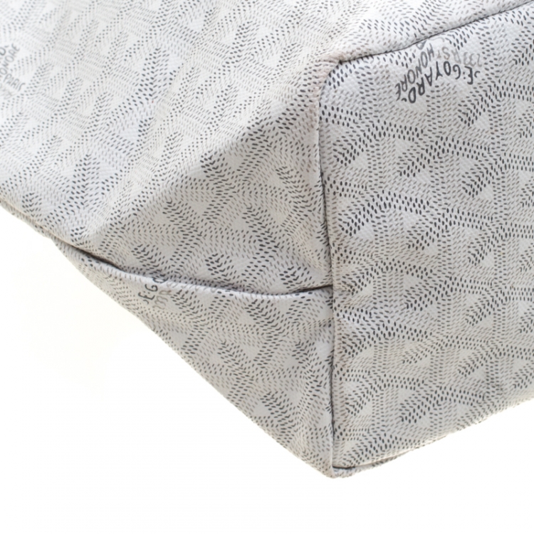 Pre Owned Goyard Saint Louis White Coated Canvas PM Tote 