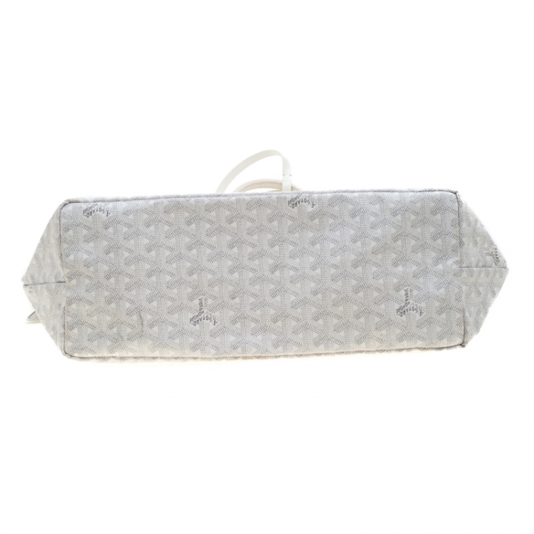 Pre Owned Goyard Saint Louis White Coated Canvas PM Tote 