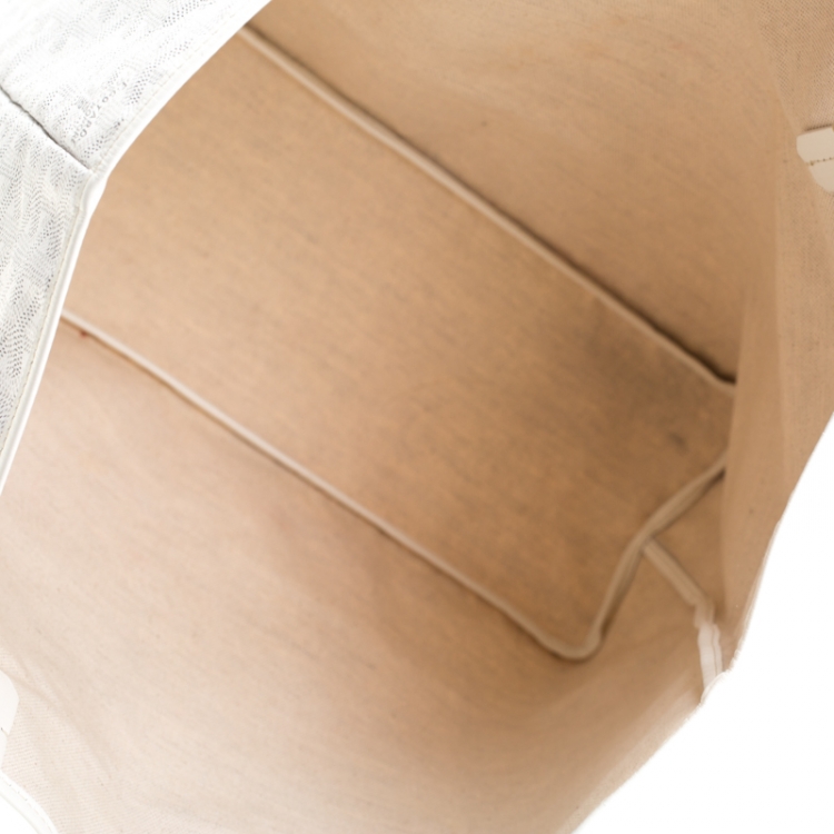 Pre Owned Goyard Saint Louis White Coated Canvas PM Tote 