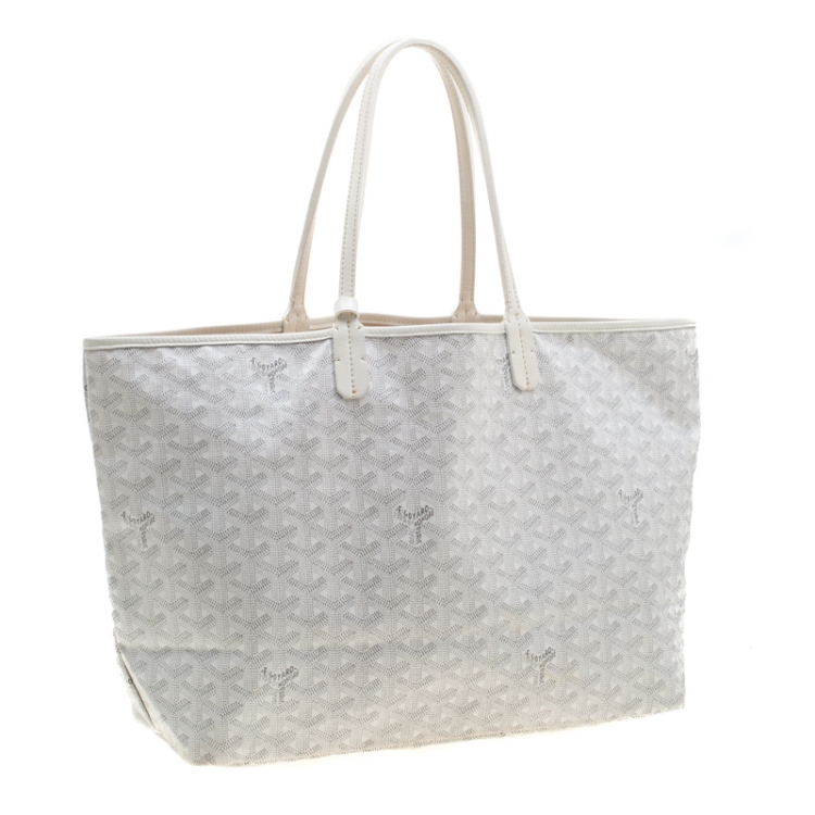 Pre Owned Goyard Saint Louis White Coated Canvas PM Tote 