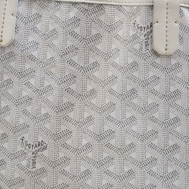 Pre Owned Goyard Saint Louis White Coated Canvas PM Tote 