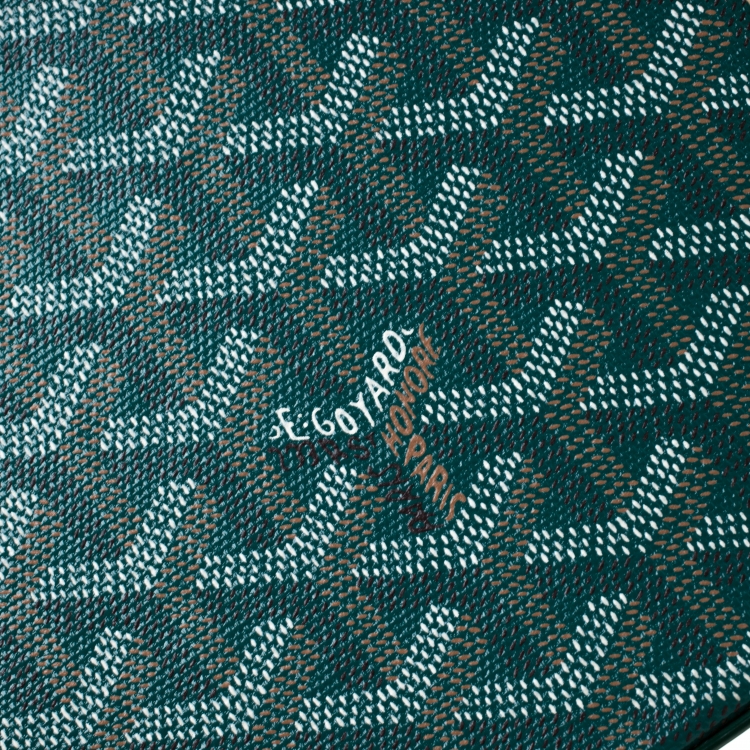 Pre Owned Goyard Green Coated Canvas and Leather MM Saigon Top Handle Bag