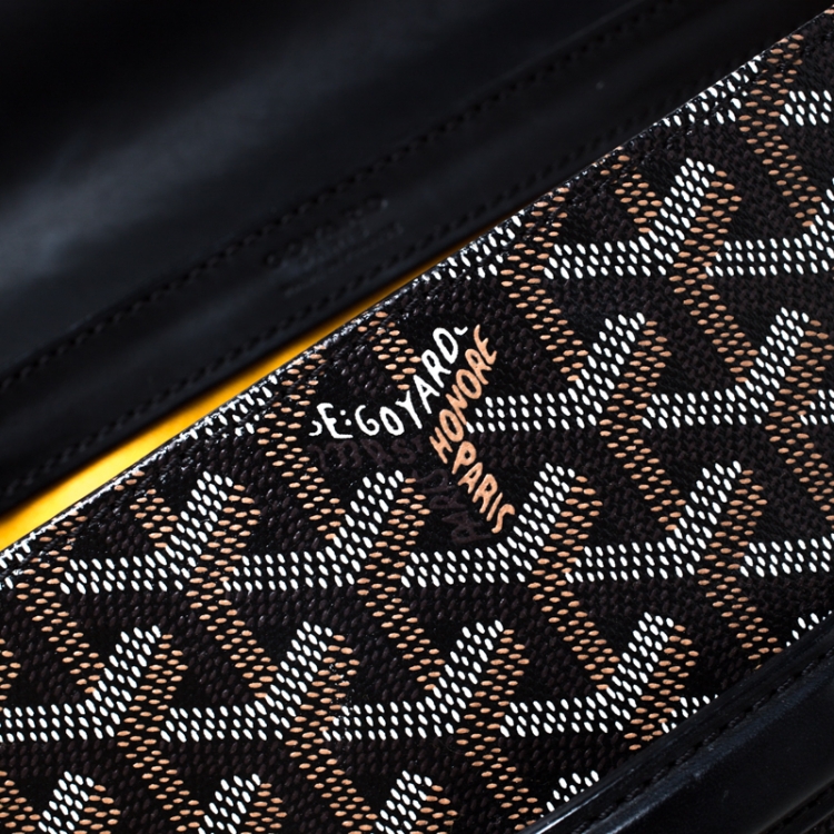 Pre Owned Goyard Black/Brown Coated Canvas and Leather Saigon Top Handle Bag