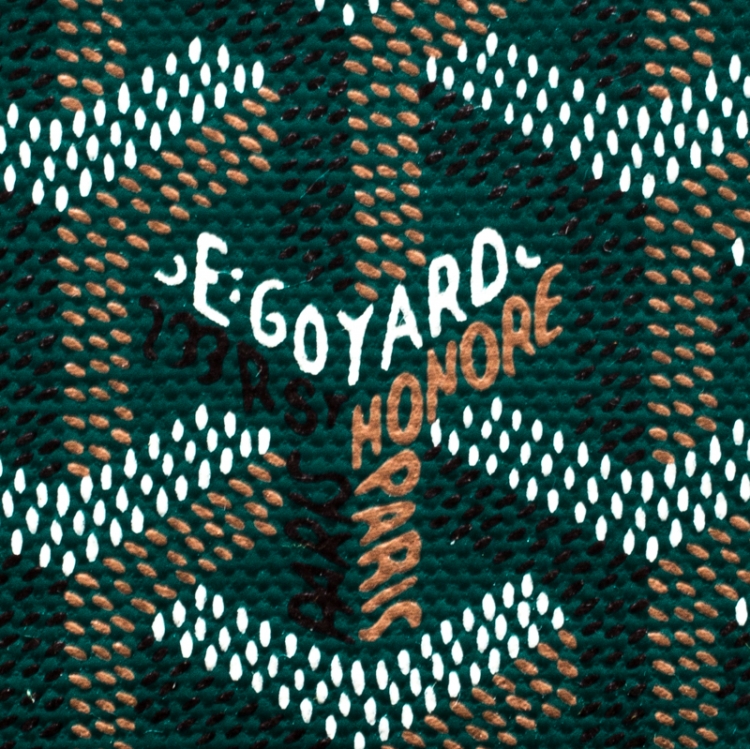 Pre Owned Goyard Green Coated Canvas and Leather MM Saigon Top Handle Bag