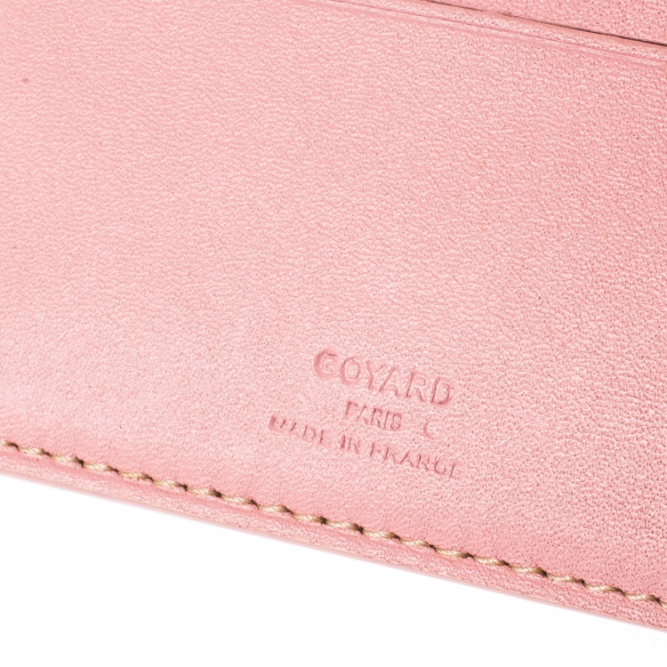Pre Owned Goyard Pink Coated Canvas Bifold Wallet
