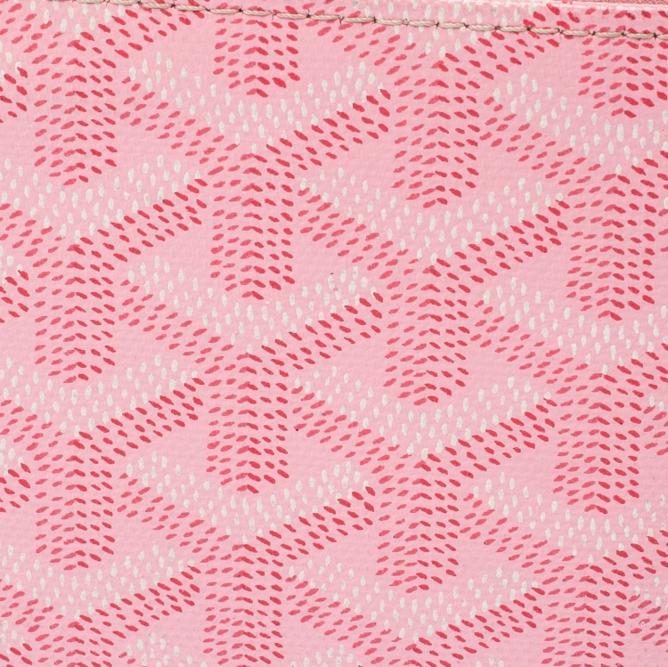 Pre Owned Goyard Pink Coated Canvas Bifold Wallet