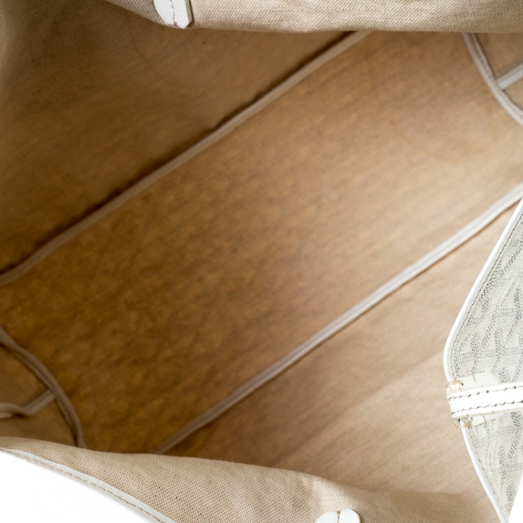 Pre Owned Goyard Saint Louis White Coated Canvas PM Tote