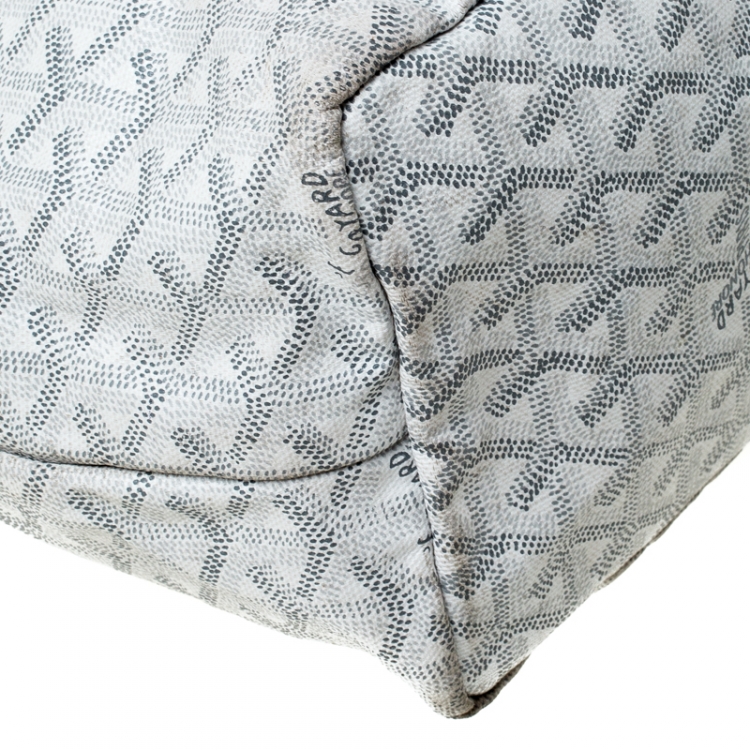 Pre Owned Goyard Saint Louis White Coated Canvas PM Tote