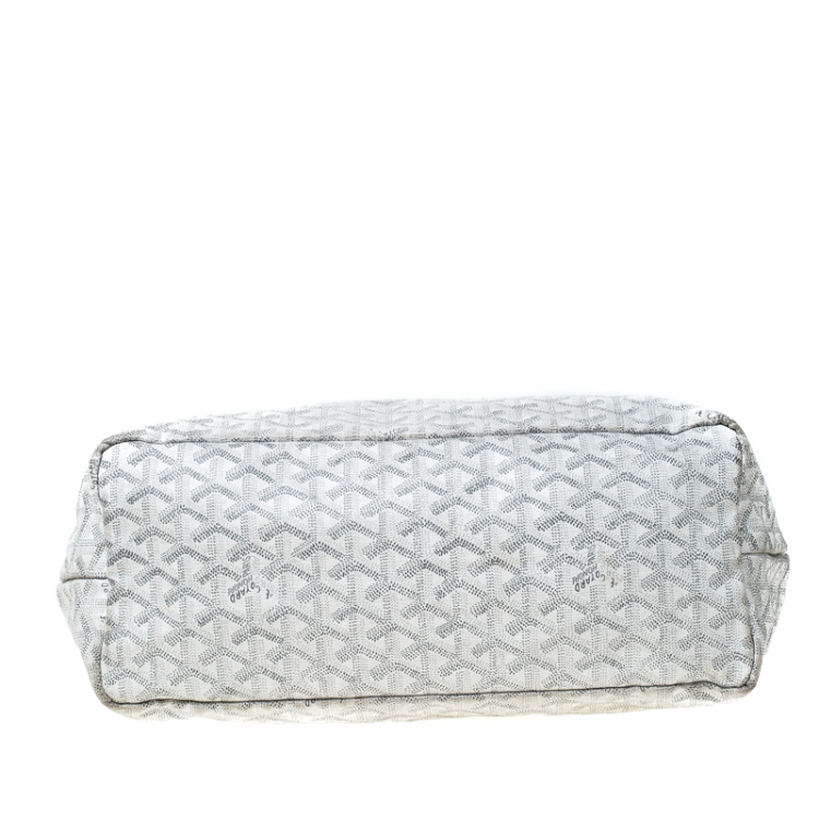 Pre Owned Goyard Saint Louis White Coated Canvas PM Tote