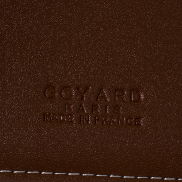 Pre Owned Goyard Brown Goyardine Coated Canvas Passport Holder 