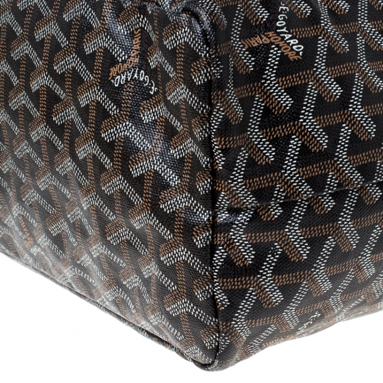 Pre Owned Goyard Black Goyardine Coated Canvas St. Louis PM Tote 