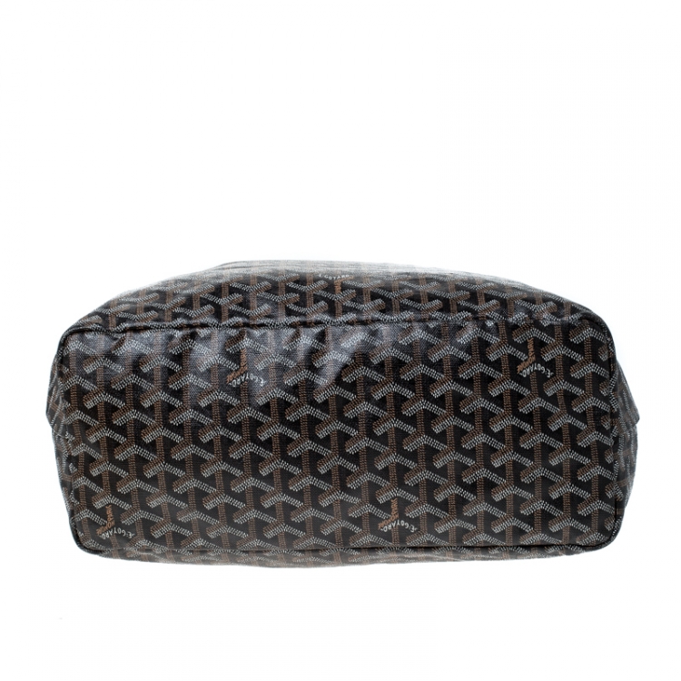 Pre Owned Goyard Black Goyardine Coated Canvas St. Louis PM Tote 