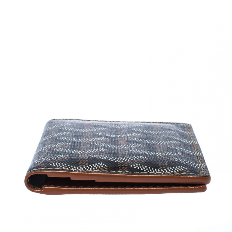 Pre Owned Goyard Black Goyardine Bi Fold Wallet