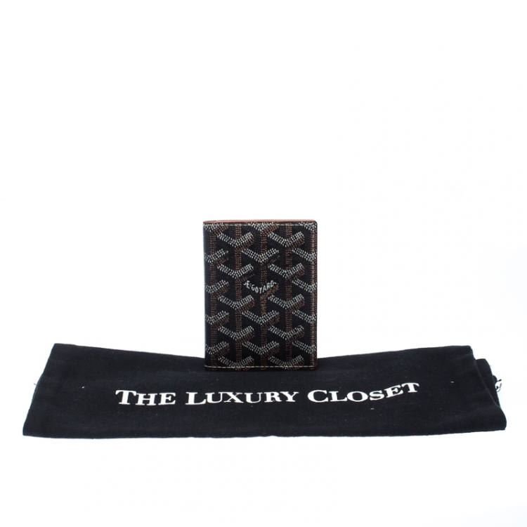 Pre Owned Goyard Black Goyardine Bi Fold Wallet