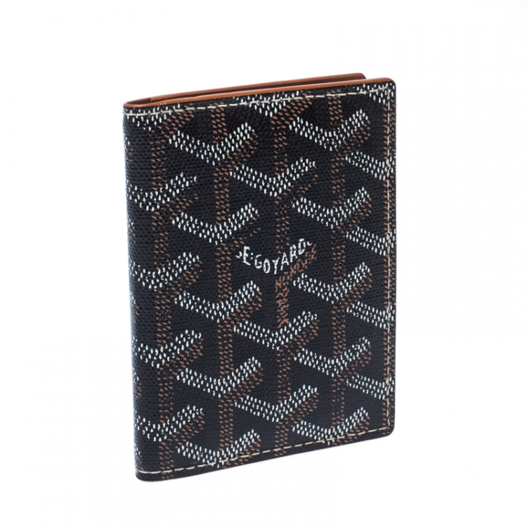 Pre Owned Goyard Black Goyardine Bi Fold Wallet