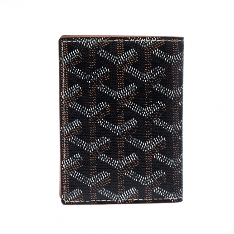 Pre Owned Goyard Black Goyardine Bi Fold Wallet