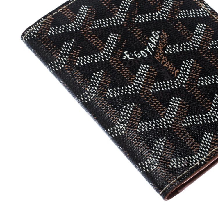 Pre Owned Goyard Black Goyardine Bi Fold Wallet