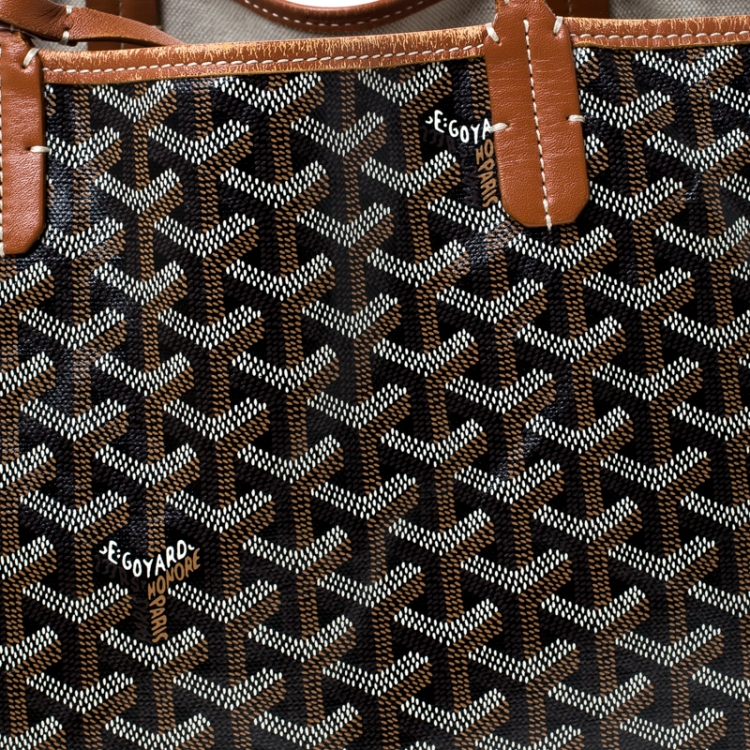 Pre Owned Goyard Brown Goyardine Coated Canvas St. Louis PM Tote