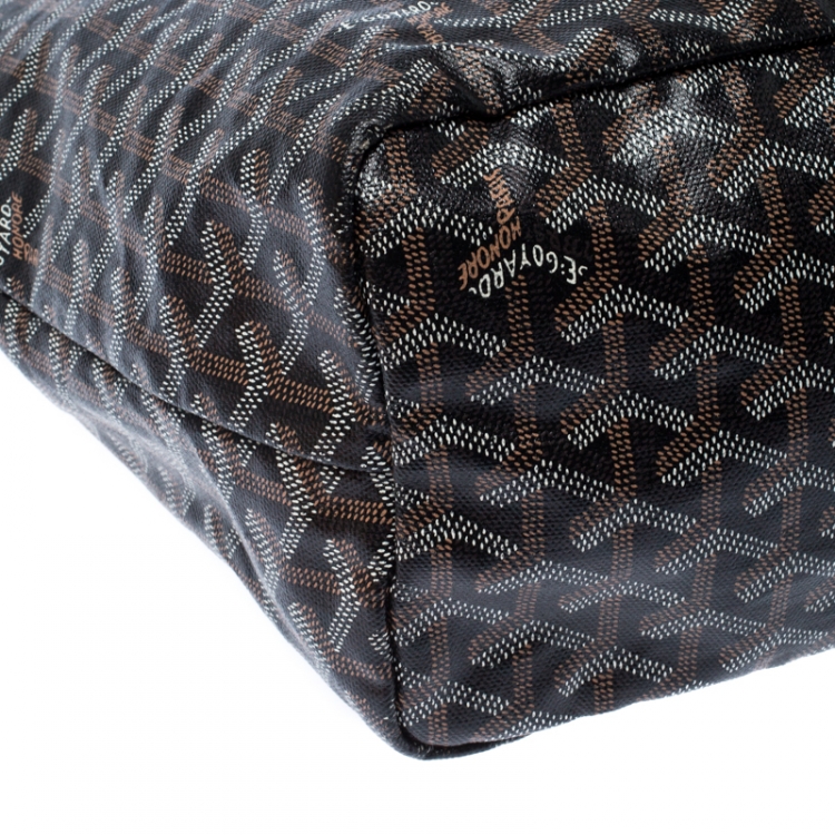 Pre Owned Goyard Brown/Tan Coated Canvas and Leather St. Louis Tote