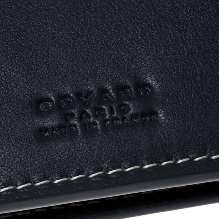 Pre Owned Goyard Grey/White Coated Canvas Flap Continental Wallet